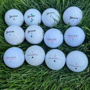 12 Srixon, Kirkland, and Maxfli golf balls